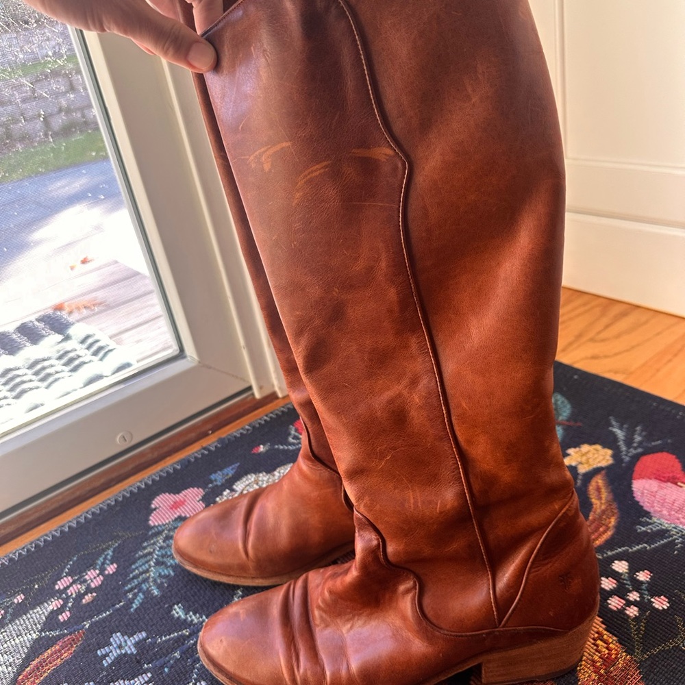 Frye Carson Piping Talk Wide Calf, Size 11
